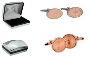 Gemelos moneda de medio penique + estuche cromado N9968-HP/RG - Imagen 1 de 3