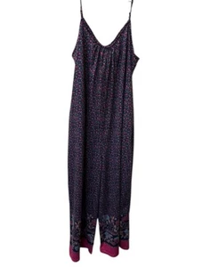 ANRABESS Mono Mujer Grande Azul con Rosa Floral Correas de Espagueti Boho Hippie - Imagen 1 de 9