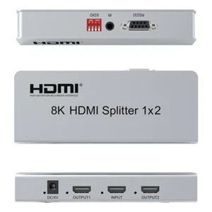 8K 1x2 HDMI Splitter 4K 120Hz Video Distributor Converter HDR 3D TV Dual Display - Picture 1 of 9