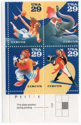 Scott #2753a Circus Events (Elephant) Plate Block of 4 Stamps - MNH - Image 1 of 2