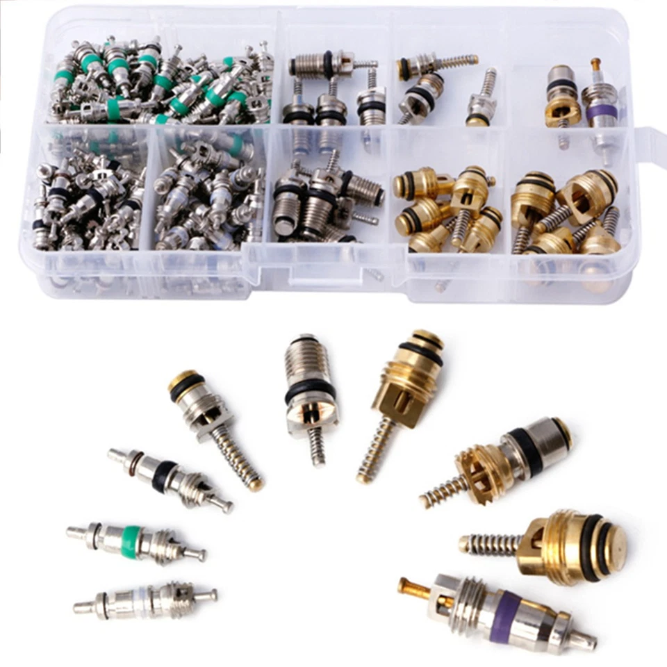 134Pcs A/C Car Automotive Air Conditioning Valve Core Car Tire Assortment R134A - Image 1 of 4