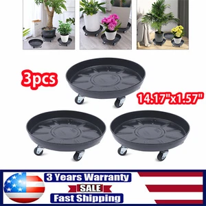 3* Heavy Duty Plant Dolly Rolling Flower Pot Holder Stand With 5 Wheels 14.17" - Picture 1 of 12