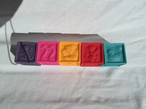 5 Squeaky 2" Blocks 6 - 24 months VGUC - Picture 1 of 4