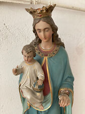 Antike Maria Mutter Gottes Kind MADONNA Heiligenfigur Gips 108 cm