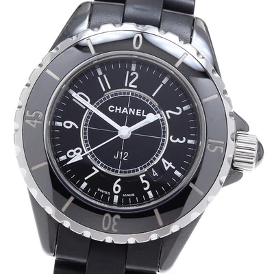 Reloj de cuarzo para dama Chanel J12 H0681 esfera negra cerámica fecha esfera negra_904399 Foto 1 de 4