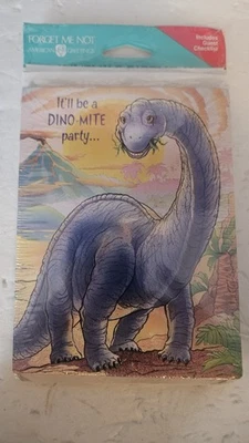 American Greetings Juvenile Birthday Invitations 8 Pk Sealed Dinosaurs Theme. - Image 1 of 2