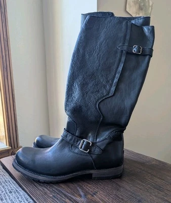 Botas de montar Liberty negras para mujer 9 de cuero negras altas con cremallera lateral hechas a mano Foto 1 de 4