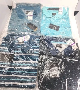 4er Set Greg Norman For TASSO ELBA Poloshirt gestreift Polyester Herren XXL  - Bild 1 von 12