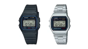 Casio F-91W-1JH + A158WA-1JH 2-Watch Set Retro Digital Alarm Chronograph NEW - Picture 1 of 12
