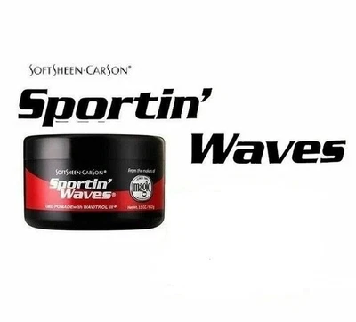 SPORTIN WAVES HAIR GEL POMADE WITH WAVITROL BLACK 3.5oz SOFTSHEEN