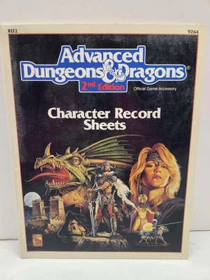 CHARACTER RECORD SHEETS Advanced Dungeons and Dragons 2nd Edition paperback 1989 - Image 1 of 4