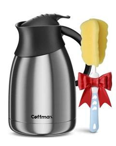 Thermal Insulated Coffee Carafe Pitcher 51 Oz - Vacuum Double Walled Stainles... - Picture 1 of 7
