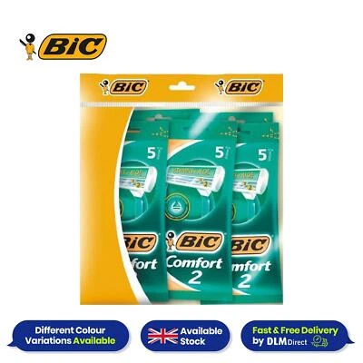BIC Comfort 2 Men's Twin Blade Disposable Shaver Sensitive Skin 25 Count