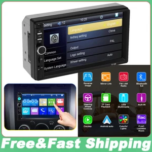 7" Double 2 DIN Car Stereo Radio Bluetooth Touch Screen USB AUX-IN FM MP5 Player - Picture 1 of 12