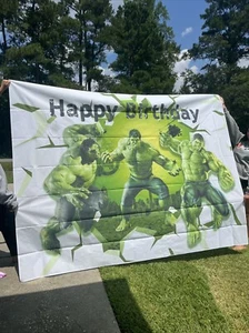 Happy birthday backdrop 8 x 6 hulk themed - Picture 1 of 5