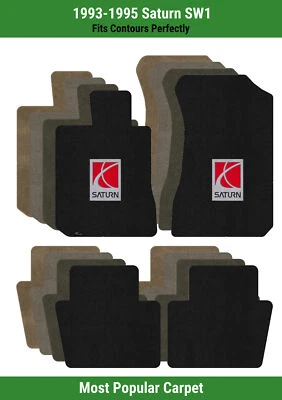 Lloyd Ultimat Front & Rear Row Carpet Mats for '93-95 Saturn SW1 w/Saturn Logo - Image 1 of 4