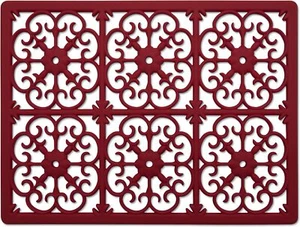 Extra Large Thick Silicone Trivet Hot Dishes Pots Pansn 16 x 12 x 3/8 In Red - Picture 1 of 6