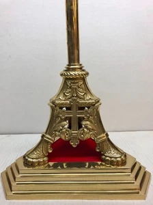 TRADITIONELLER MESSINGSOCKELSTÄNDER FÜR KIRCHENPROZESSIONSKREUZ - #219 (CHALICE CO.) - Bild 1 von 7