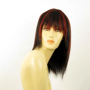 wig for women 100% natural hair black and red wick ref KOKO 1b410 PERUK - Imagen 1 de 8