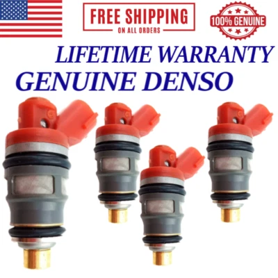 4/UNIT OEM DENSO Fuel Injectors For 1994-1997 Toyota Previa 2.4L I4 #23250-76020 - Image 1 of 3