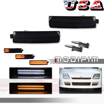 Juego de 2 luces de señal LED izquierda+derecha con interruptor de humo para Honda Prelude 1997-2001 Foto 1 de 4