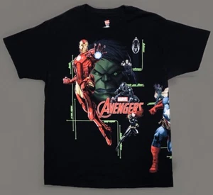 Camiseta Marvel Avengers L Estampado Envolvente Capitán América Hulk Pantera Negra - Imagen 1 de 10