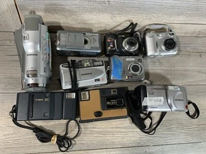 Lot Of Digital + Film Cameras - Kodak, Samsung, Canon, Olympus FOR PARTS REPAIR - Picture 1 of 12