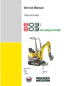 Wacker Neuson 803 Kettenbagger Service Reparaturanleitung | Mailed CD or USB - Bild 1 von 6