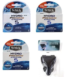 Improved Schick Hydro Premium 5 Razor Blade 8 Cartridges + With Travel Cover - Picture 1 of 4