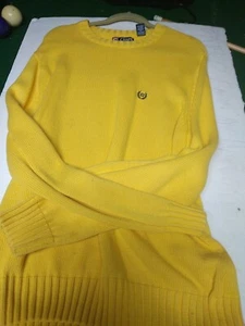 Chaps men’s algodon cotton sweater mustard yellow knit classic fit XL MSRP $50 - Picture 1 of 4