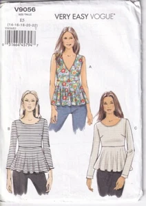 Vogue 9056 Misses Easy Tops Sewing Pattern Size 14 16 18 20 22 - Picture 1 of 2