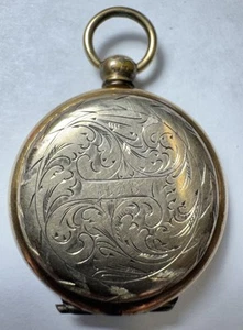 Vintage Sterling Silver & Gold Filled Engraved Locket w/ Neat Portraits 1.2” 19g - Picture 1 of 7