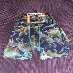 Jurassic World Boys 4 Pack Boxer Briefs Size M (8) NIP Dinosaurs - Picture 1 of 6
