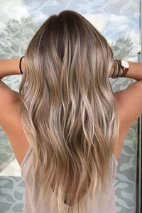 Pelucas delanteras de encaje Balayage marrón dorado oscuro resaltadas onduladas 13x4 100 % cabello humano - Imagen 1 de 5