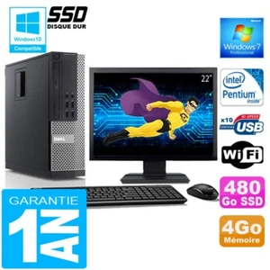 PC DELL 990 SFF Intel G840 RAM 4Go Scheibe 480 GB SSD Wifi W7 Bildschirm 22 " - Bild 1 von 4