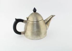 Vintage Art Deco Silver Plated 'Beehive' Coffee Tea Pot Bakelite Style Handle - Picture 1 of 12