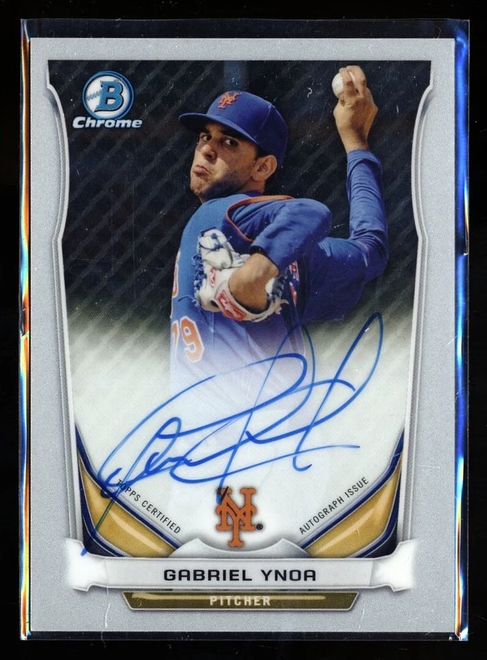 2014 BOWMAN CHROME AUTO GABRIEL YNOA METS - Image 1 of 1