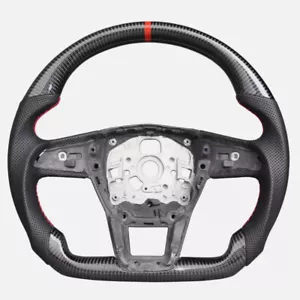 Real Carbon Fiber Steering Wheel Fit Audi A5 A6L A7 RS5 RS6 RS7 with Heated - Picture 1 of 8