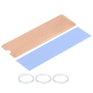 Kupfer Kühlkörper mit Wärmeleitpad Gummiring für M.2 SSD 2Set 75x22x1mm - Bild 1 von 6