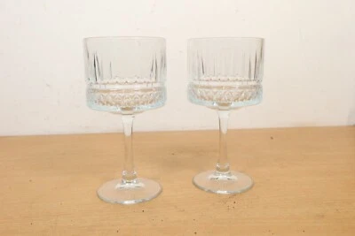 Bicchiere vino rosso alto cristallo vintage ciotola dessert gin bar coppia due - Immagine 1 di 4