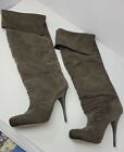 Michael Antonio Olive Green Faux Suede High Heel Slouchy Knee Boot Womens Size 7