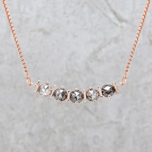 Round Rose Cut Diamond Pendant Dangling Diamond Pendant (No Chain) KDL7491 - Picture 1 of 9