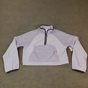 Athleta Girl Sweatshirt Youth Girls XXL 16 Purple Long Sleeve 1/4 Zip Cropped - Picture 1 of 9