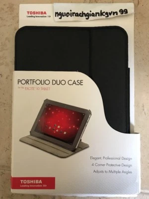 Toshiba Duo Carrying Case (Portfolio) for 10" Tablet PC - Black - PVC Leather NU - Image 1 of 2