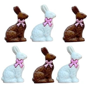 Botones de conejo de Pascua de chocolate artesanía de Pascua costura chatarra botones de estante y más - Imagen 1 de 2