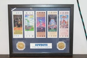 DALLAS COWBOYS FRAMED SUPER BOWL TICKETS & COINS - Picture 1 of 5