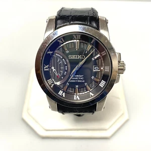 Reloj Pulsera U830 SEIKO Premier Cinético Directo Acero Inoxidable Cuero Original - Imagen 1 de 6