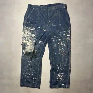 Vintage 40’s 50’s Ranch Craft Side Zip Denim Jeans Paint Thrashed Pants 36 - Picture 1 of 11