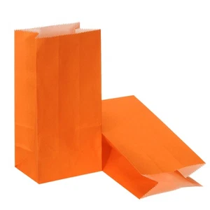 24 Pcs 7.1x2.4x3.5 Inch Party Favor Paper Bags Paper Treat Bags Orange - Picture 1 of 6