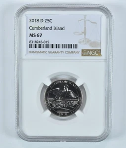 2018-D Washington Quarter Cumberland Island America The Beautiful MS67 NGC *6076 - Picture 1 of 5